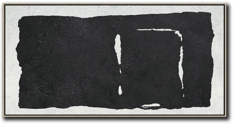 Hand Made Original Art,Oversized Panoramic Minimal Art On Canvas - Big Living Room Decor